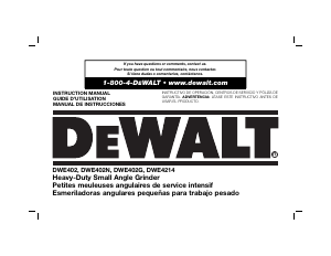 Manual DeWalt DWE402W Angle Grinder