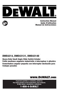 Manual de uso DeWalt DWE43140 Amoladora angular