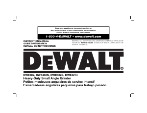 Mode d’emploi DeWalt DWE402 Meuleuse angulaire