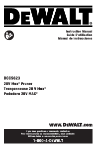 Mode d’emploi DeWalt DCCS623B Tronçonneuse