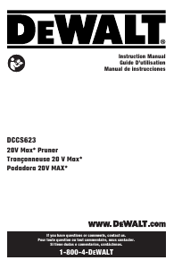 Mode d’emploi DeWalt DCCS623L1 Tronçonneuse