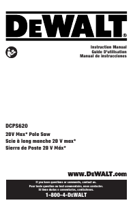 Handleiding DeWalt DCPS620B Kettingzaag