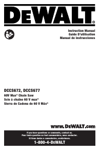 Manual DeWalt DCCS677Z1 Chainsaw