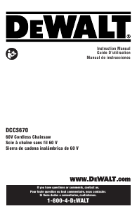 Mode d’emploi DeWalt DCCS670X1 Tronçonneuse