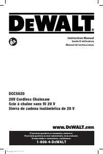 Manual de uso DeWalt DCCS620B Sierra de cadena