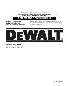 Manual de uso DeWalt DXGN010WK Generador