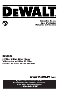 Manual de uso DeWalt DCST925B Cortabordes