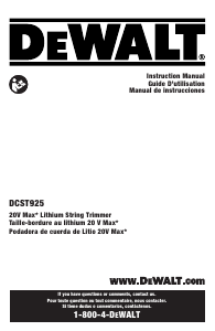 Manual DeWalt DCST925M1 Grass Trimmer