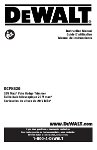 Mode d’emploi DeWalt DCPH820B Taille-haies