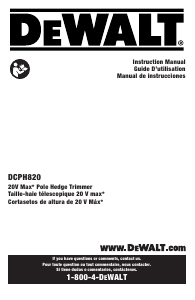 Mode d’emploi DeWalt DCPH820M1 Taille-haies