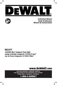 Manual de uso DeWalt DCL077B Lámpara