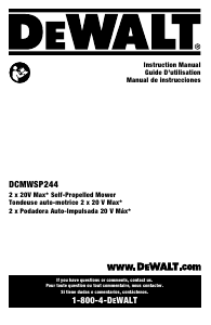 Mode d’emploi DeWalt DCMWSP244U2 Tondeuse à gazon