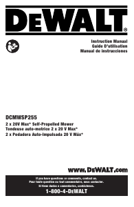 Manual de uso DeWalt DCMWSP255Y2 Cortacésped