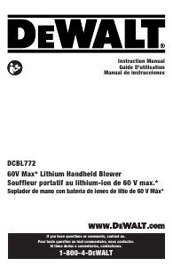 Mode d’emploi DeWalt DCBL772B Souffleur