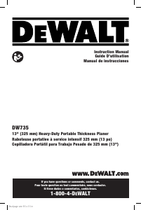 Handleiding DeWalt DW735X Schaafmachine