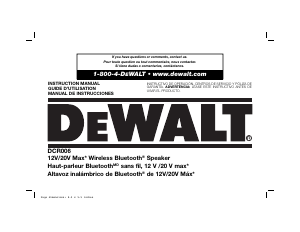 Manual DeWalt DCR006 Speaker