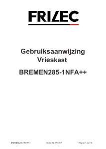Handleiding Frilec BREMEN285-1NFEA++ Vriezer