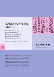 Manual de uso Klarstein 10041212 Bansin Crystal Smart Calefactor