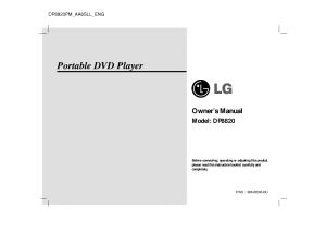 Manual de uso LG DP8820PM Reproductor DVD