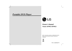 Manual LG DP9821BPM DVD Player