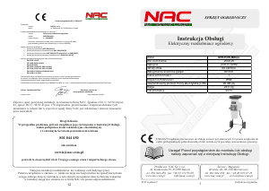 Instrukcja NAC SHE250S-BAG-L Rozdrabniacz