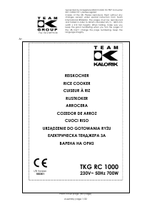 Manuale Kalorik TKG RC 1000 Fornello di riso