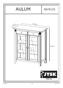 Посібник JYSK Aulum (110x132x51) Шафа-вітрина