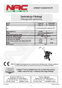 Instrukcja NAC TIP36-500E-J Kultywator