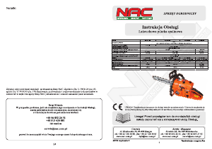 Instrukcja NAC SPS01-38 Piła łańcuchowa