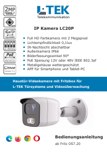 Bedienungsanleitung L-TEK LC20P IP Kamera