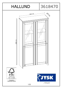 Manual JYSK Hallund Vitrină