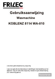 Handleiding Frilec KOBLENZ8114WA-010 Wasmachine