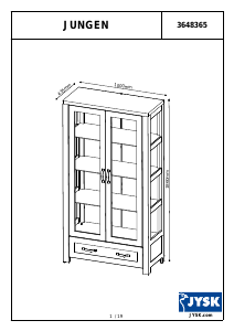 Manual JYSK Jungen Vitrină