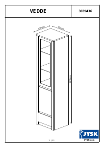 Hướng dẫn sử dụng JYSK Vedde Tủ trưng bày