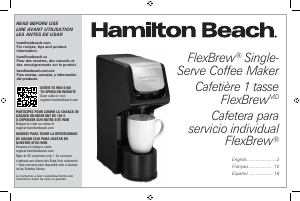 Handleiding Hamilton Beach 49918 Koffiezetapparaat