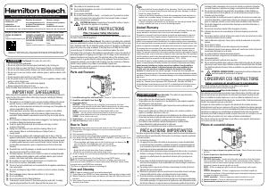 Manual de uso Hamilton Beach 24820 Tostador