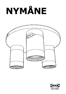 Посібник IKEA NYMANE (3 spots) Лампа