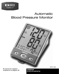 Manual Homedics BPA-200 Blood Pressure Monitor