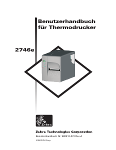 Bedienungsanleitung Zebra 2746e Etikettendrucker