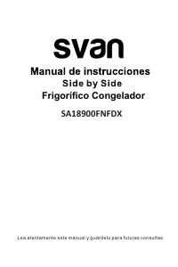 Manual de uso Svan SA18900FNFDX Frigorífico combinado