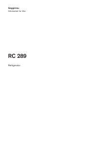 Manual Gaggenau RC289300 Refrigerator