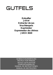 Manual de uso Gutfels JUICE 3020 Exprimidor de cítricos