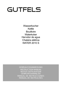Manual de uso Gutfels WATER 2010 S Hervidor