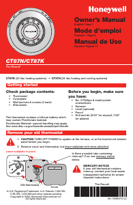 Manual de uso Honeywell CT87K1004/E1 Termostato