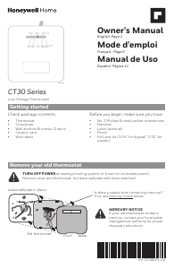 Manual Honeywell CT30A1005/E1 Thermostat