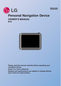 Manual LG N10E ONE Car Navigation