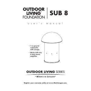 Manual MartinLogan Outdoor Living Foundation Sub 8 Subwoofer
