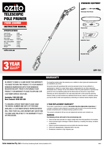 Manual Ozito EPP-751 Chainsaw