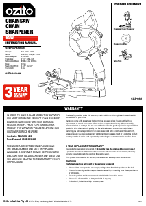 Manual Ozito CCS-085 Chainsaw Chain Sharpener