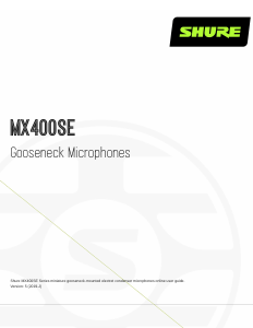 Handleiding Shure MX400SE Microfoon
